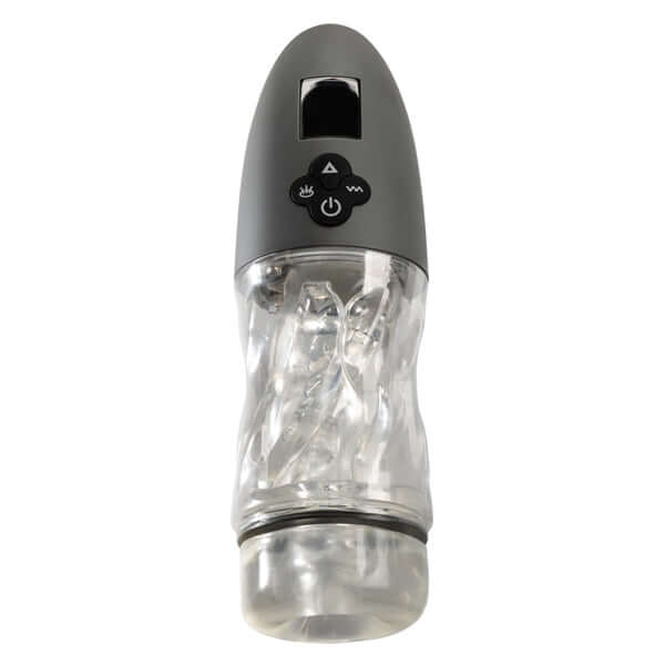 Milk Master Extreme Automatic Milker Black showcasing sleek design and control features for advanced pleasure experience.