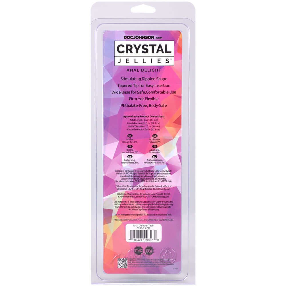 Crystal Jellies - Anal Delight - 5 Inch - Teal-0