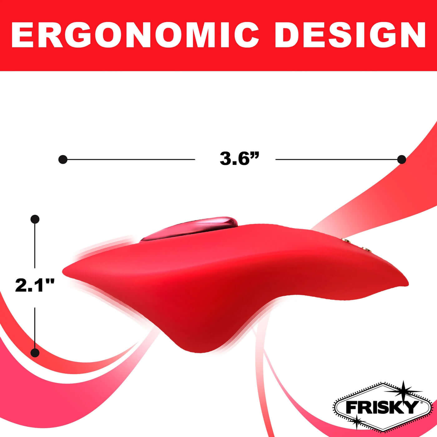 Love Connection Silicone Panty Vibe With Remote Control - Red, with ergonomic design measurements, by Frisky