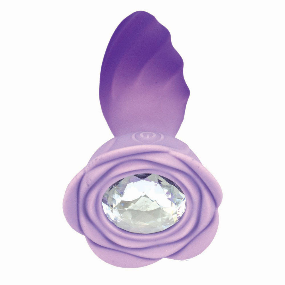 Goddess Remote Control Rotating Jewel Plug Purple with a smooth texture and elegant jewel detail.