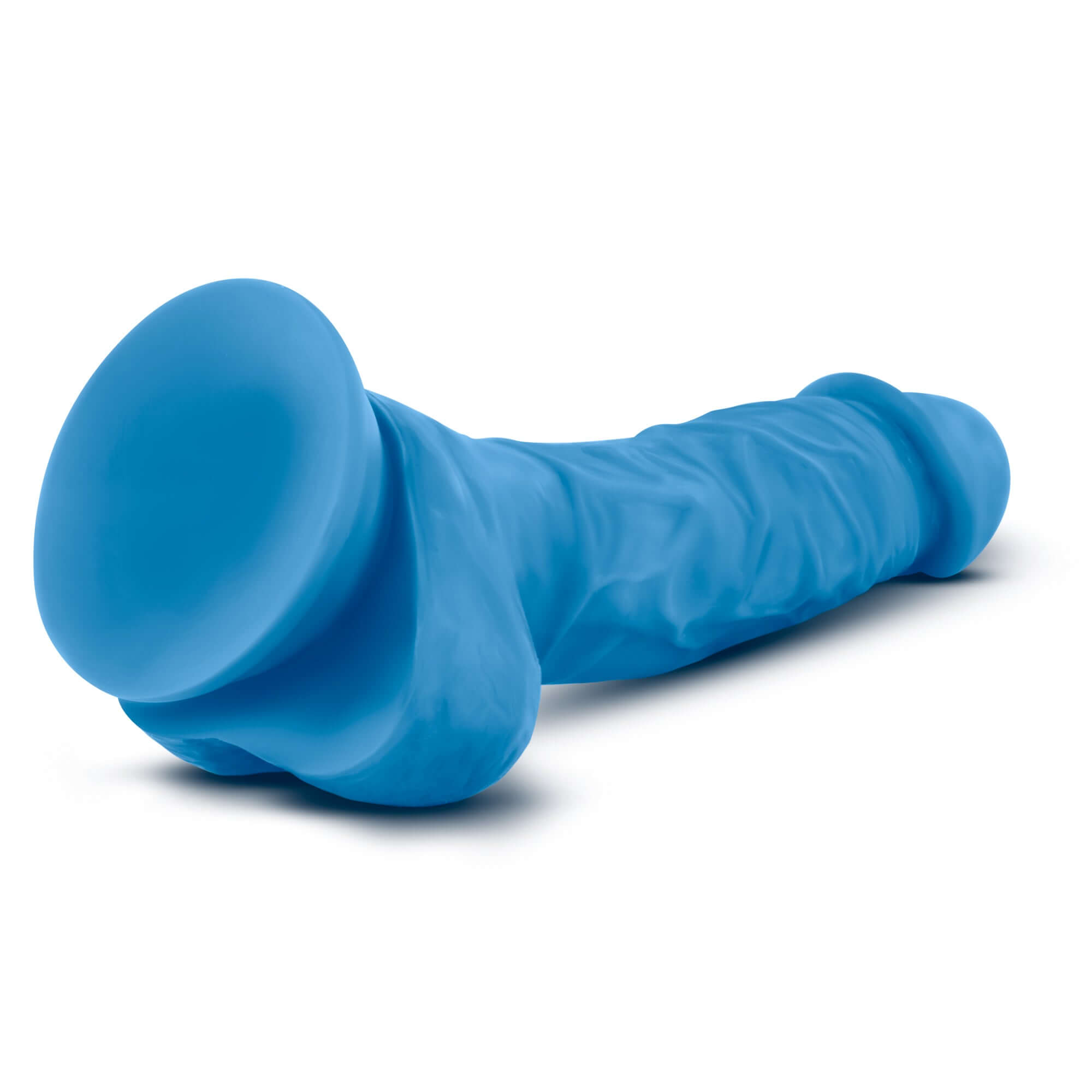Neo - 7.5 Inch Dual Density Cock With Balls - Neon Blue-3