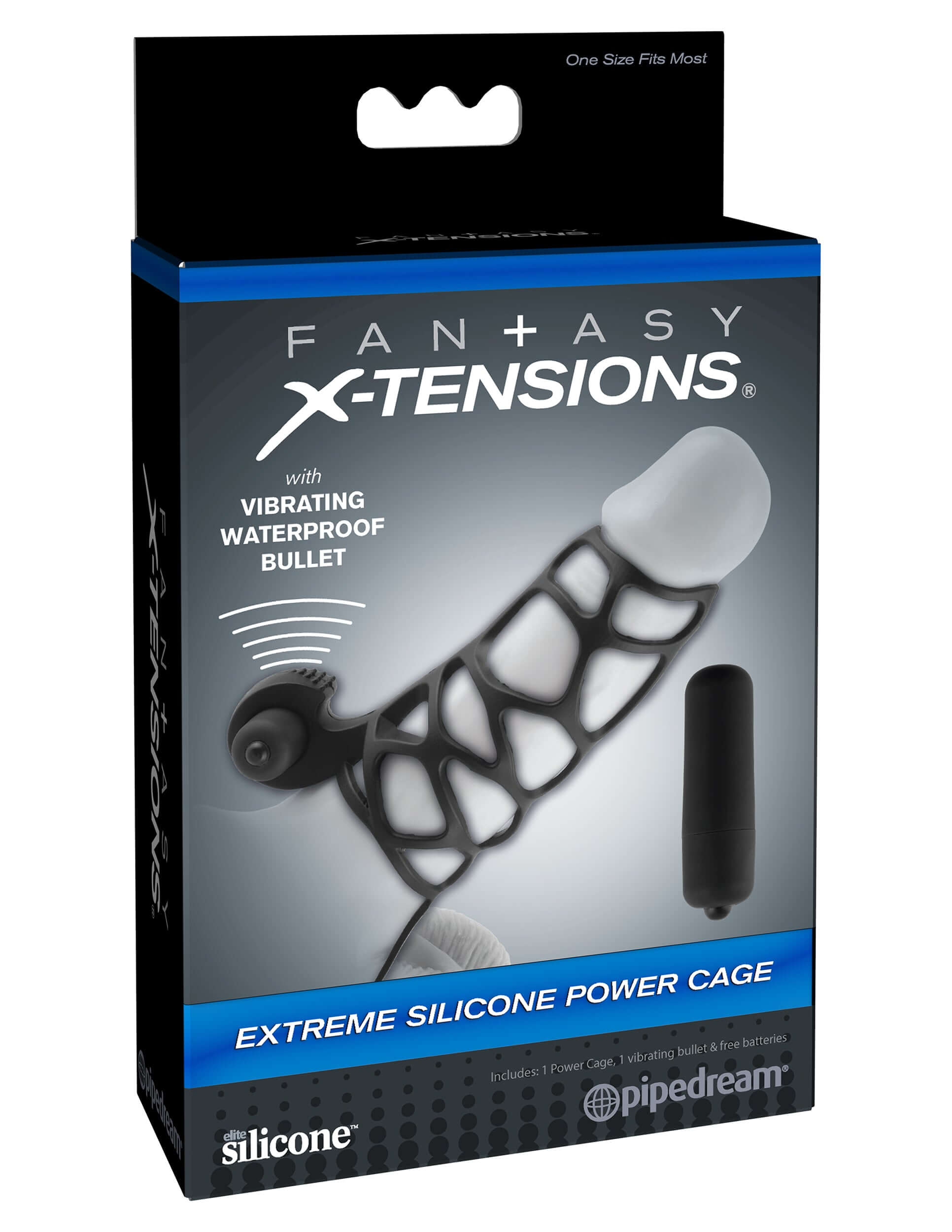 Fantasy X-Tensions Extreme Silicone Power Cage - Black-0