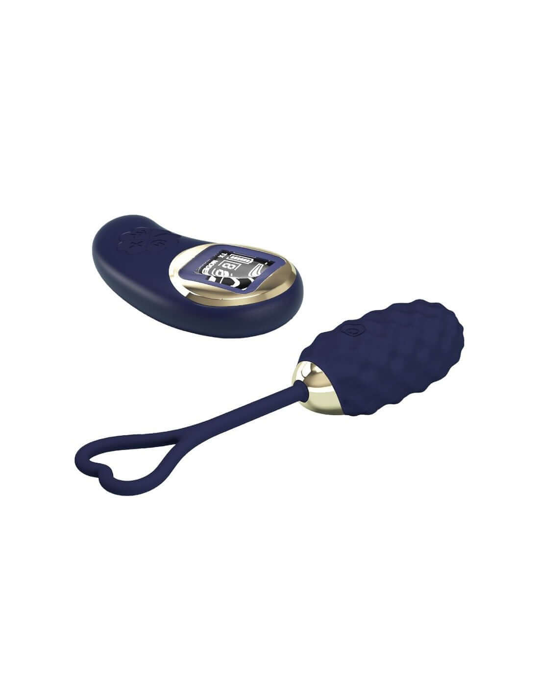 Vivian blue remote control vibrating egg, silicone texture, 10 vibration patterns, wireless remote with digital meter for solo or couples play