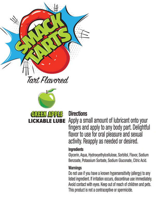 Smack Tarts Lube 3ml Pouch Display 36pc - Sour Apple-1