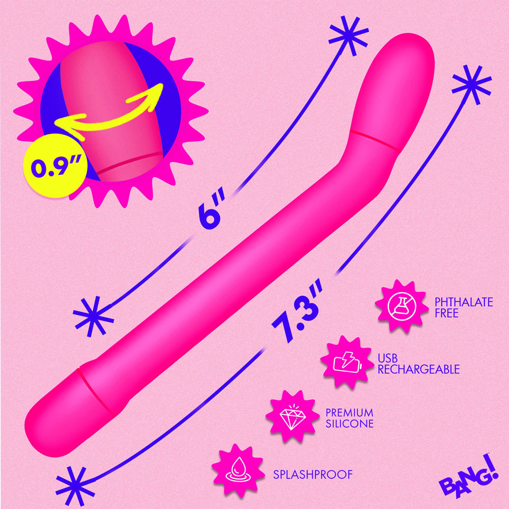 Bang Slim G-Spot Vibrator Pink features sleek design with multiple settings and premium silicone construction.