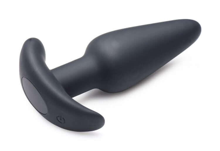 Bang 21x Silicone Butt Plug With Remote Black, sleek black silicone design for anal pleasure.