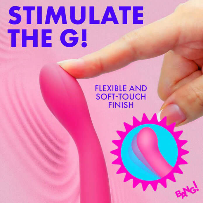 G-Spot Flexible Silicone Vibrator - Pink-3
