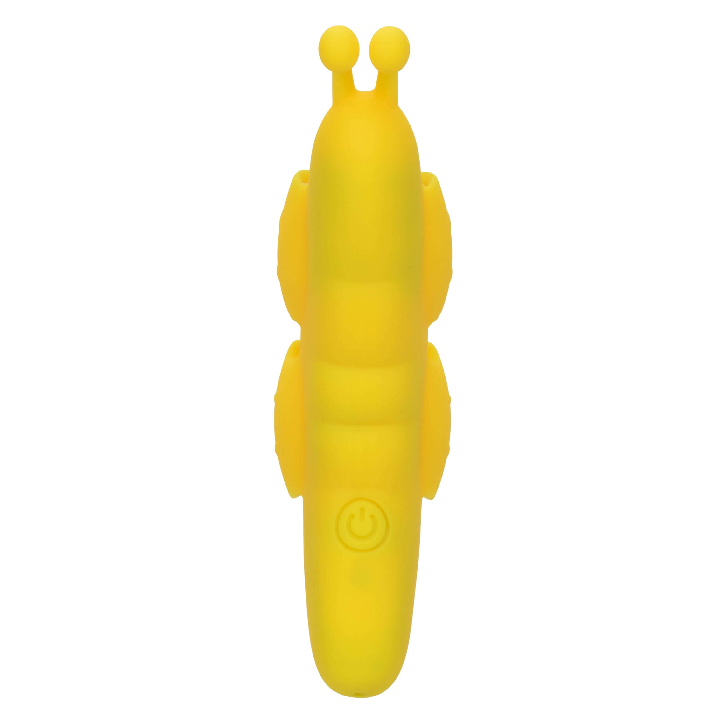 Neon Vibes the Butterfly Vibe Yellow, ergonomically designed finger teaser vibratory toy in yellow.