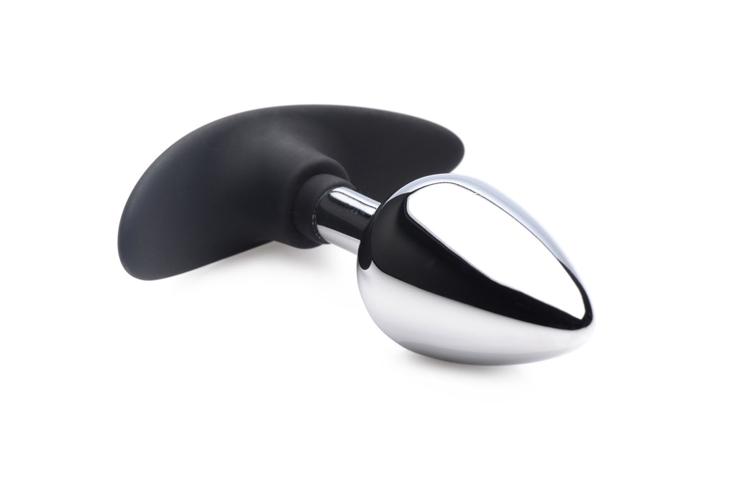 Dark Invader Metal and Silicone Anal Plug Medium showing a sleek design with metal and silicone materials.