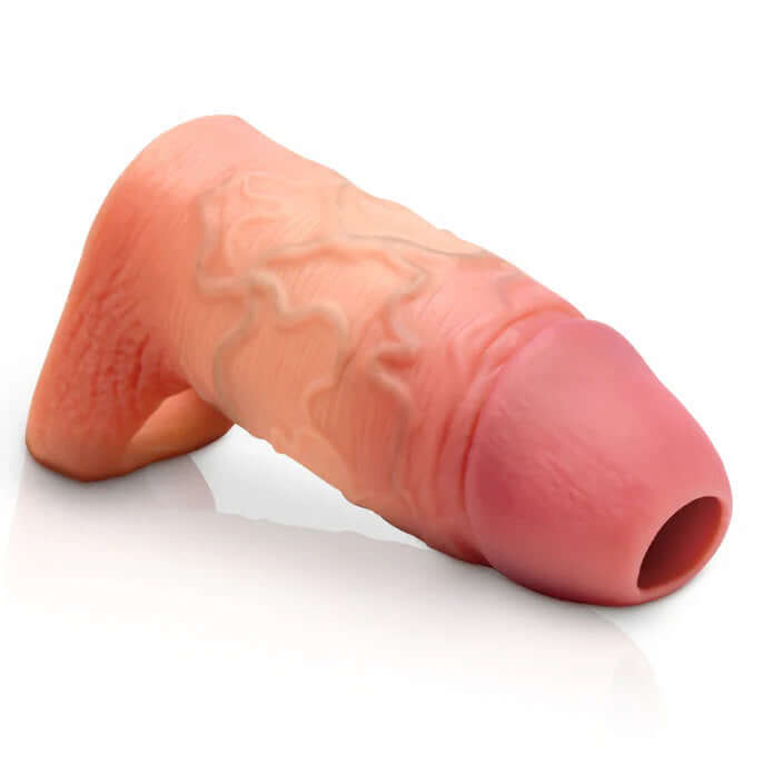 Jock Silicone Penis Extension Sleeve Light for enhanced girth and sensation, featuring realistic veins and contours.