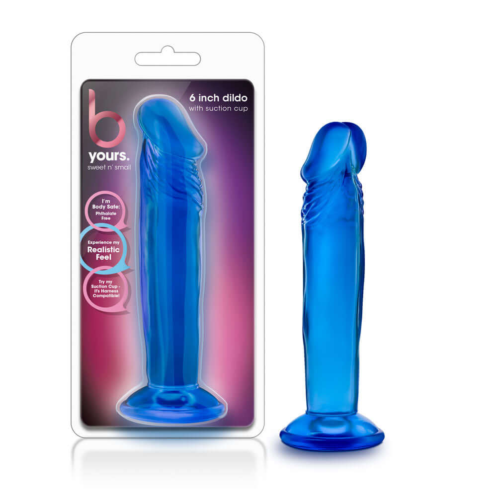 B Yours - Sweet n' Small 6 Inch Dildo With Suction Cup - Blue-1