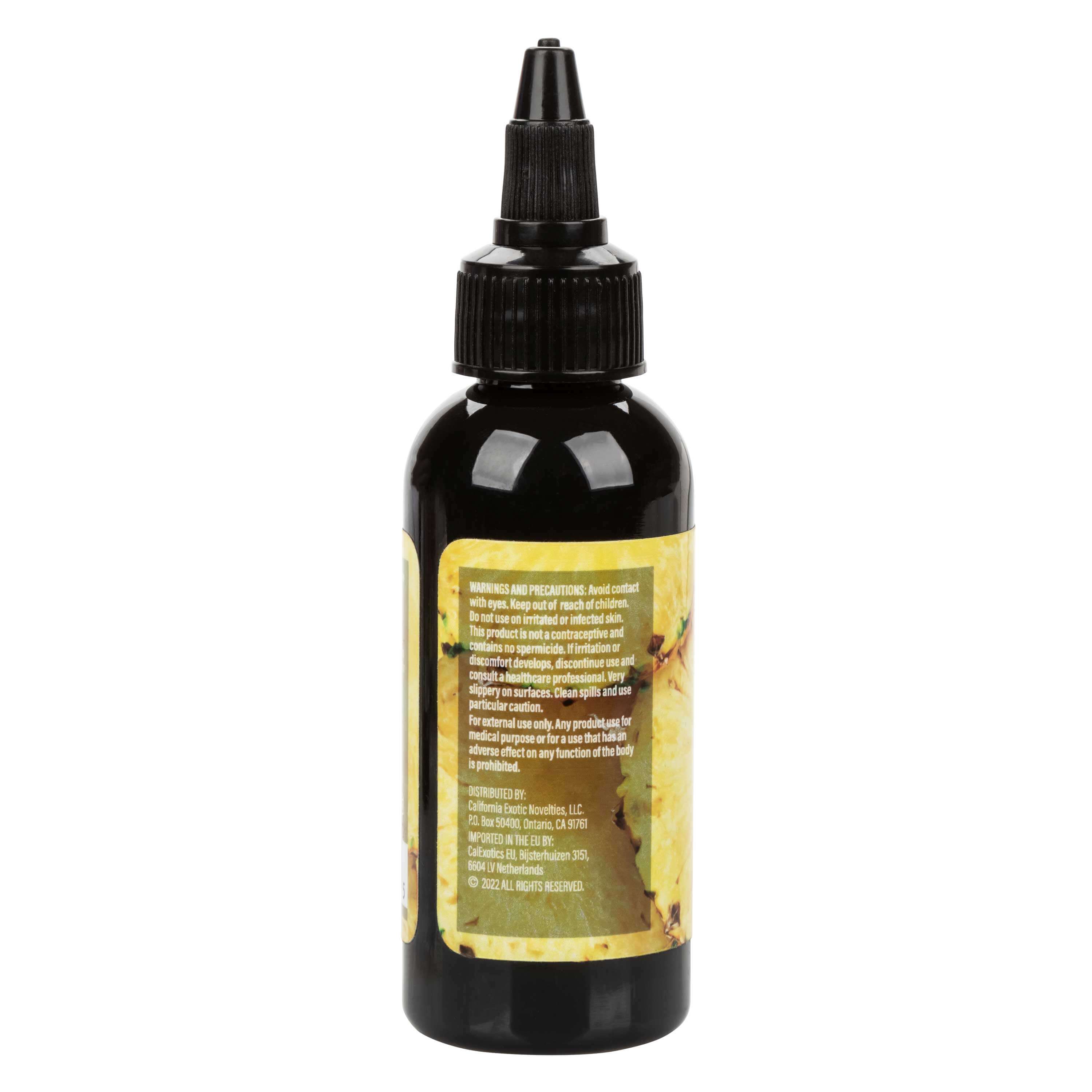 Fuck Sauce Water-Based Personal Lubricant Pineapple 2 Oz bottle with tropical design and clear instructions on the label.