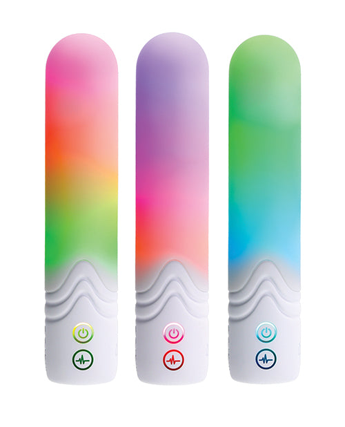 Illumination THE Bullet Vibrator White in a colorful array showcasing customizable LED features and elegant design.
