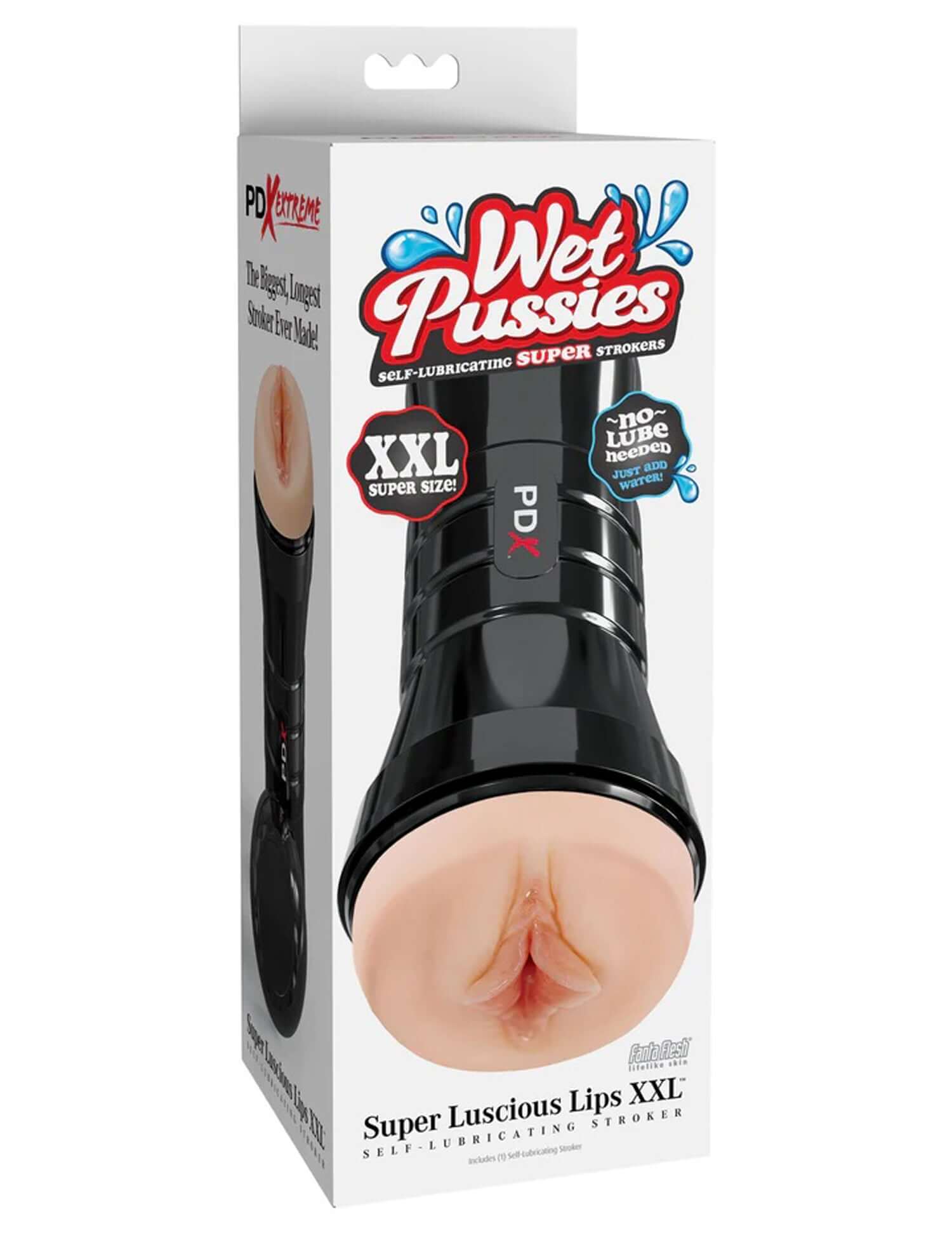 PDX Extreme Wet Pussies Super Luscious Lips XXL Stroker with self-lubricating feature for enhanced pleasure.