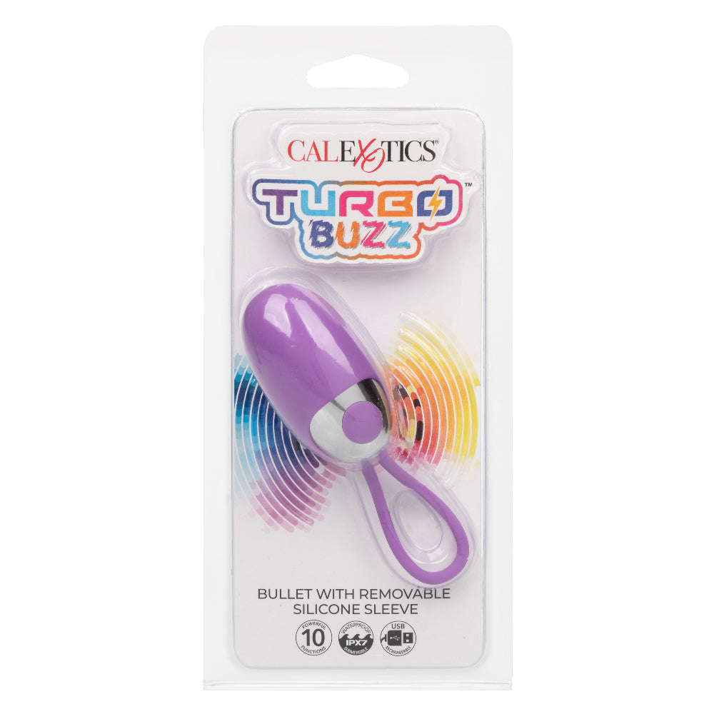 Turbo Buzz Bullet With Removable Silicone Sleeve - Purple-1