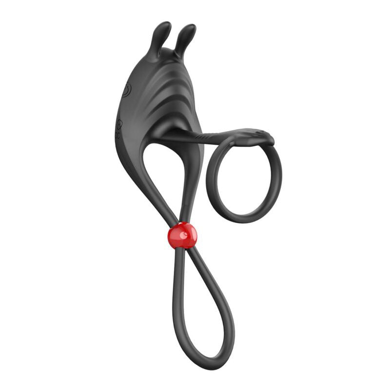 Cockpower Remote Control Cockring and Ball Cinch - Black-4