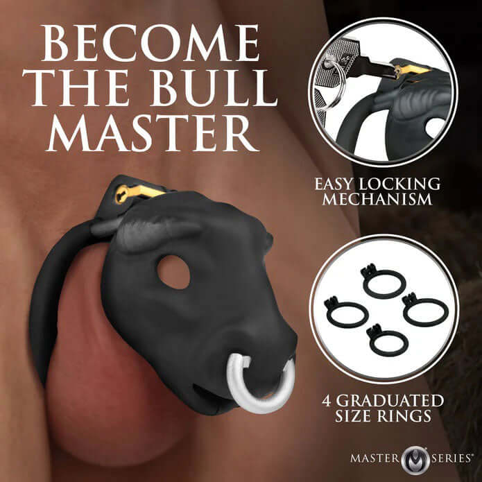 Bull Chastity Cage - Black-2