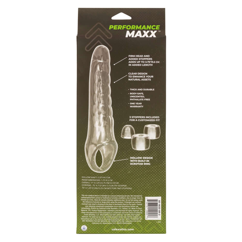 Performance Maxx Clear Extension Kit Clear packaging showcasing product features and clear design details.