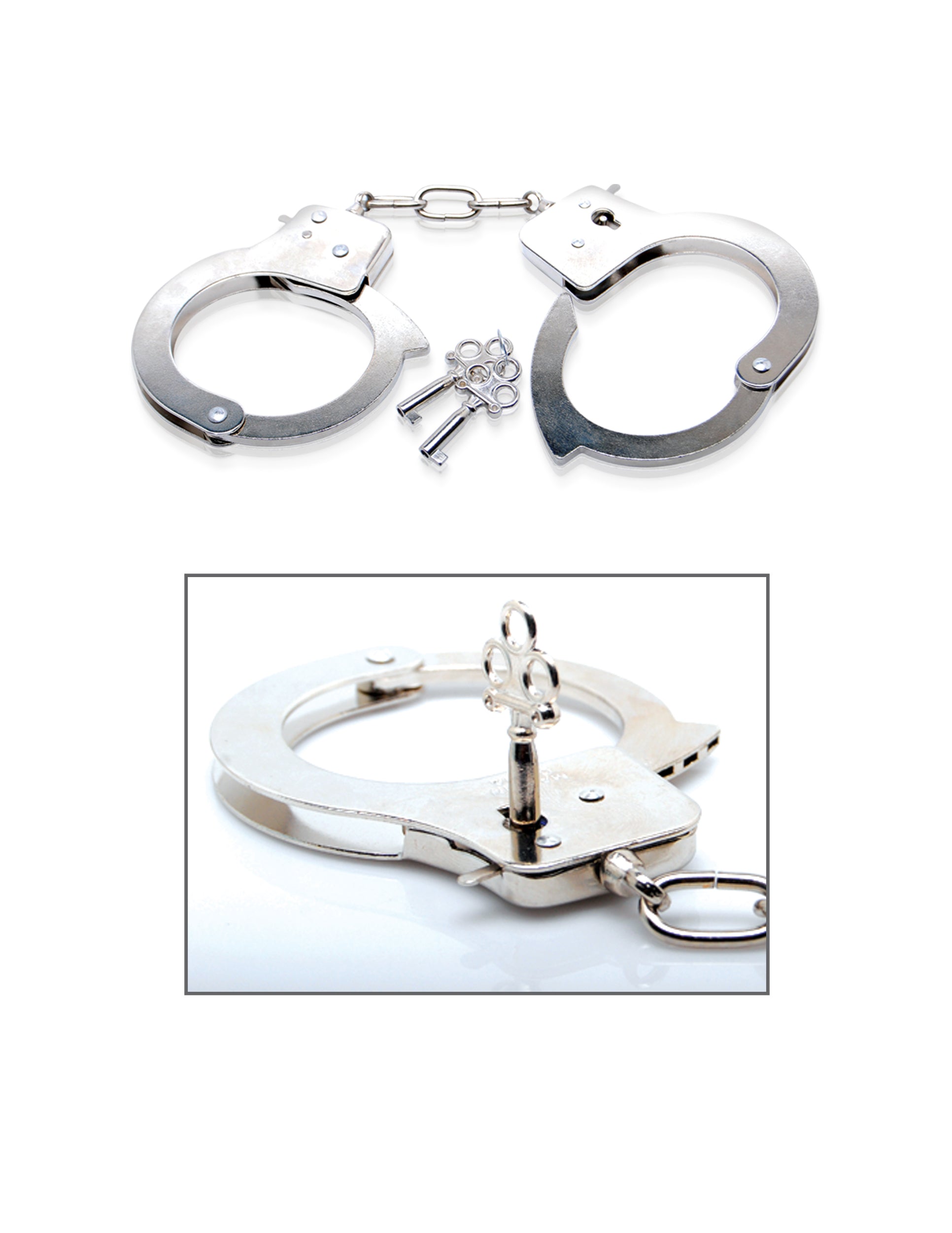 Fetish Fantasy Series Limited Edition Metal Handcuffs with two keys for secure restraint in intimate play.