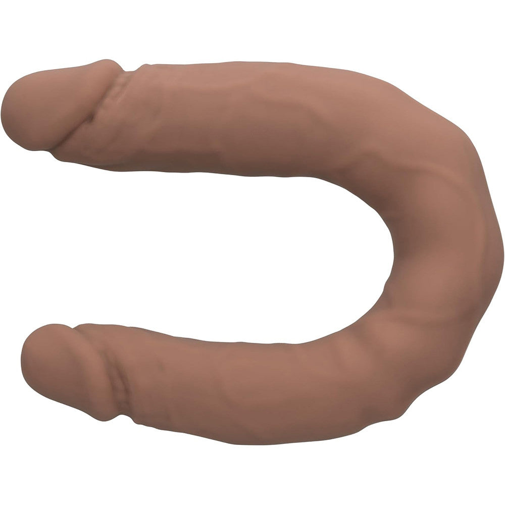 Silicone Studs Bend & Hold Dual Dong 16 Inch Brown, premium dual-ended silicone toy for flexible use and stimulation.