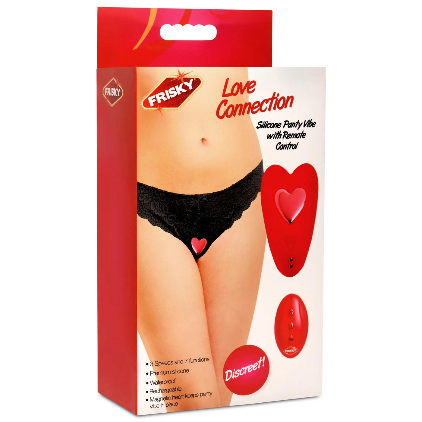 Love Connection Silicone Panty Vibe With Remote Control - Red-1