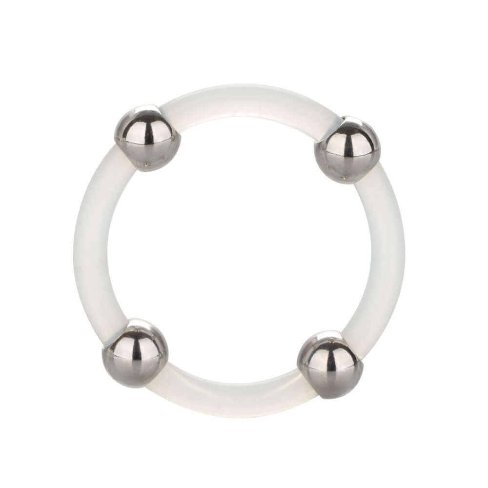 Steel Beaded Silicone Ring - Large-2