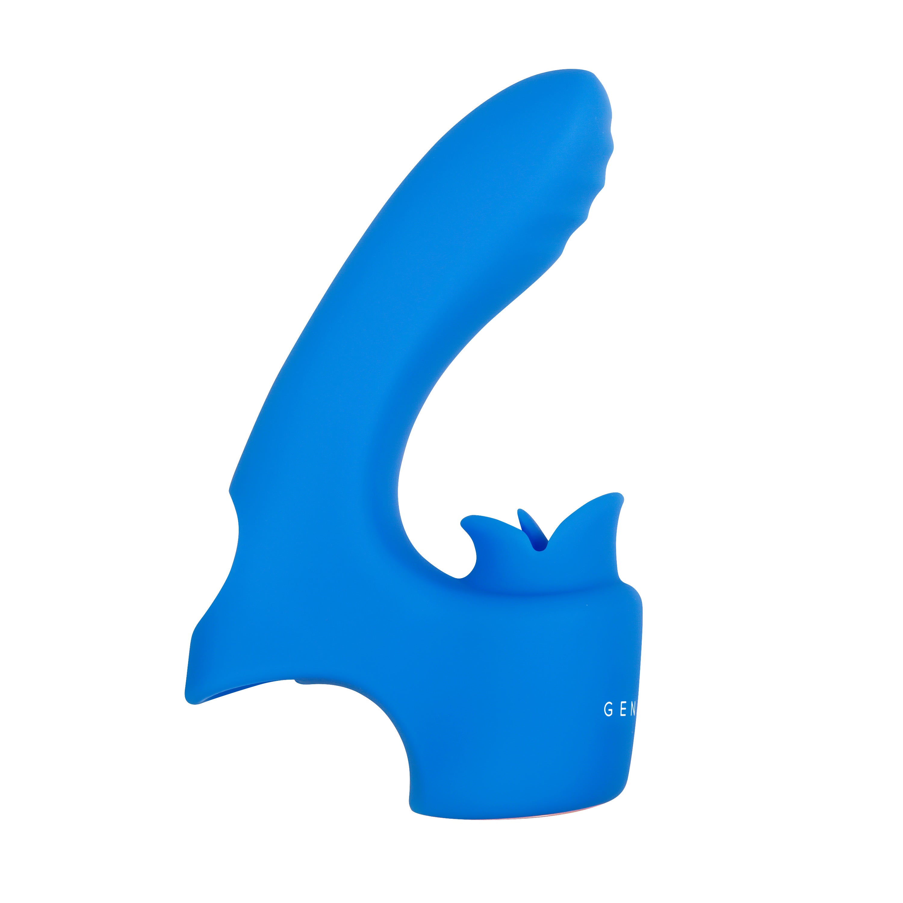 Gender X Flick It Rechargeable Silicone Vibrator Blue with ergonomic design and flicking tongue base for targeted stimulation.