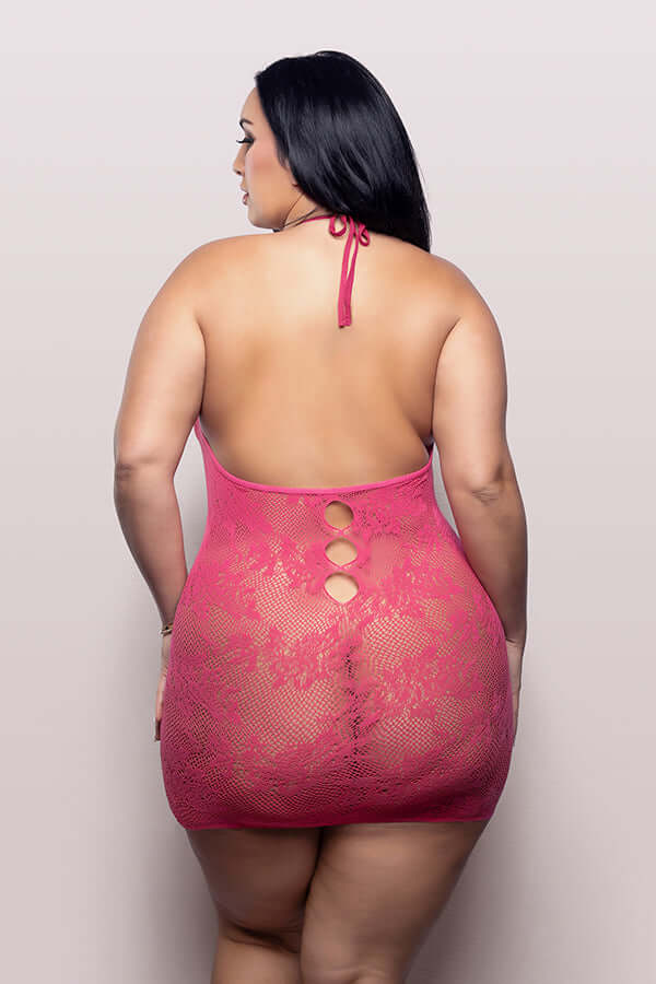 Call Me Baby Criss-Cross Halter Dress - Queen - Hot Pink-2