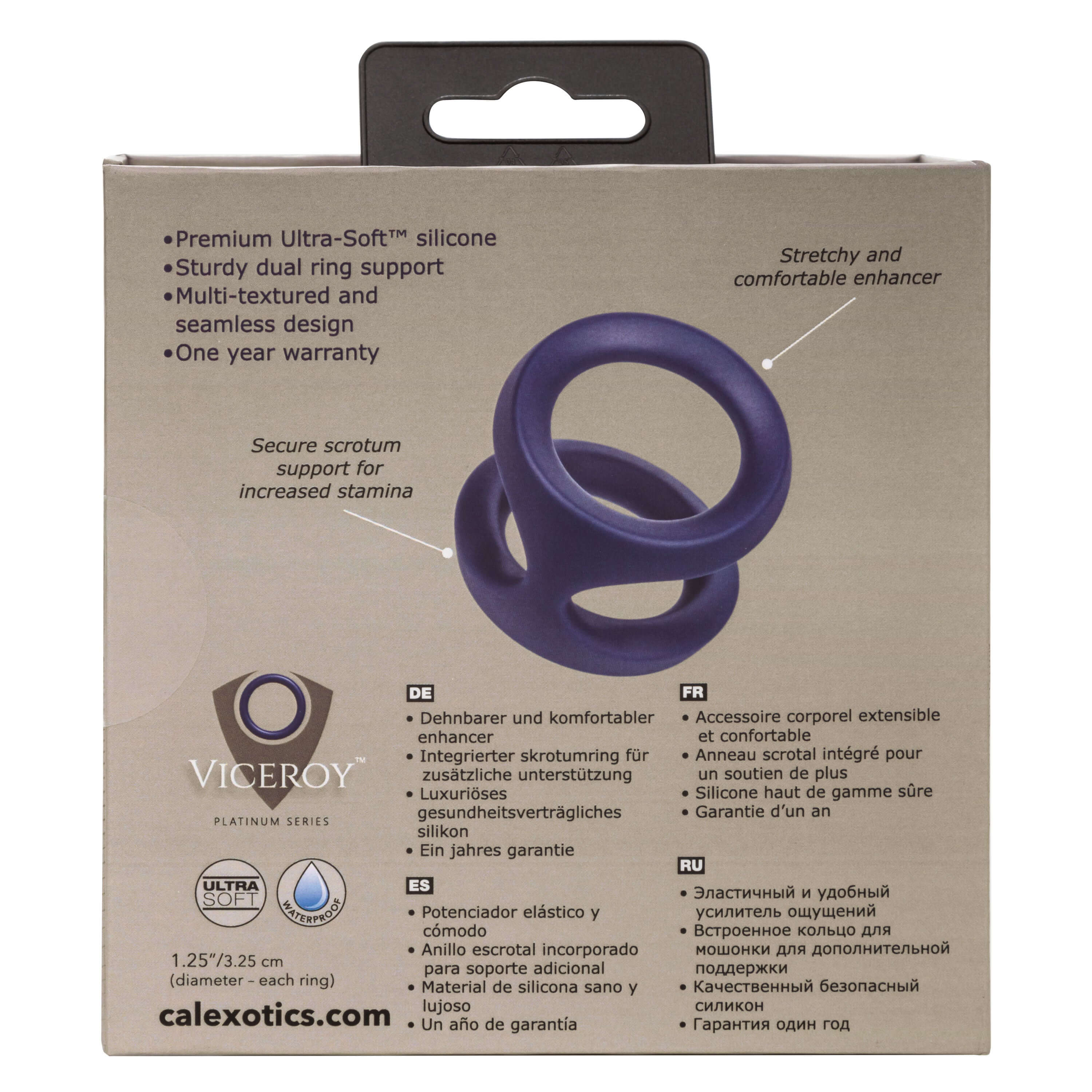 Viceroy Dual Silicone Ring packaging showcasing premium design and features for enhanced performance.