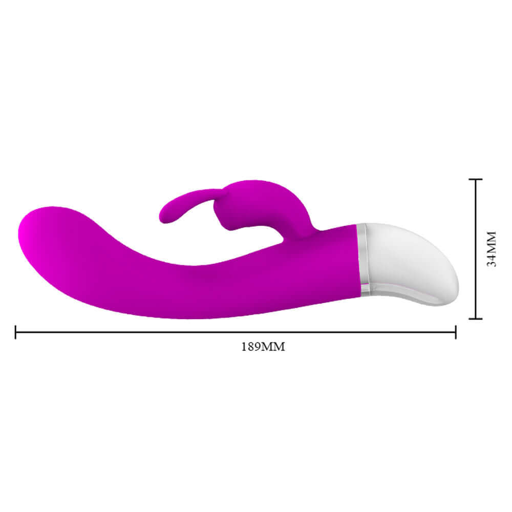 Pretty Love Rabbit Vibrator Freda in purple, 189MM length and 34MM width, designed for customizable pleasure.