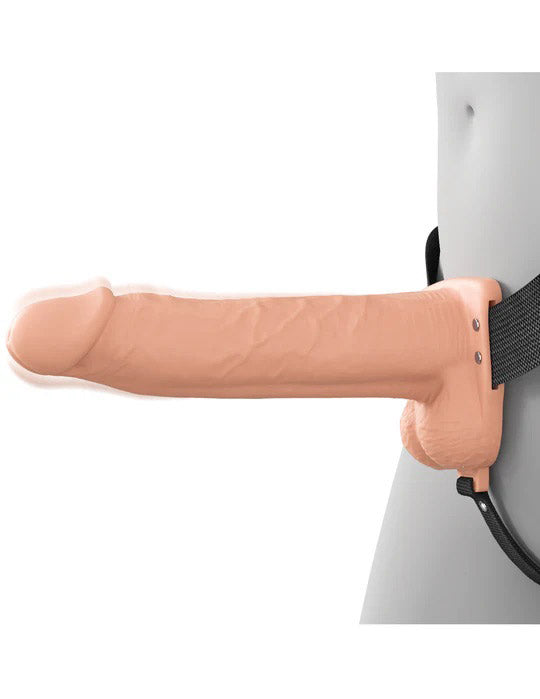 Fantasy X-Tensions Elite 8" Vibrating Hollow Silicone Strap-on - Light-2