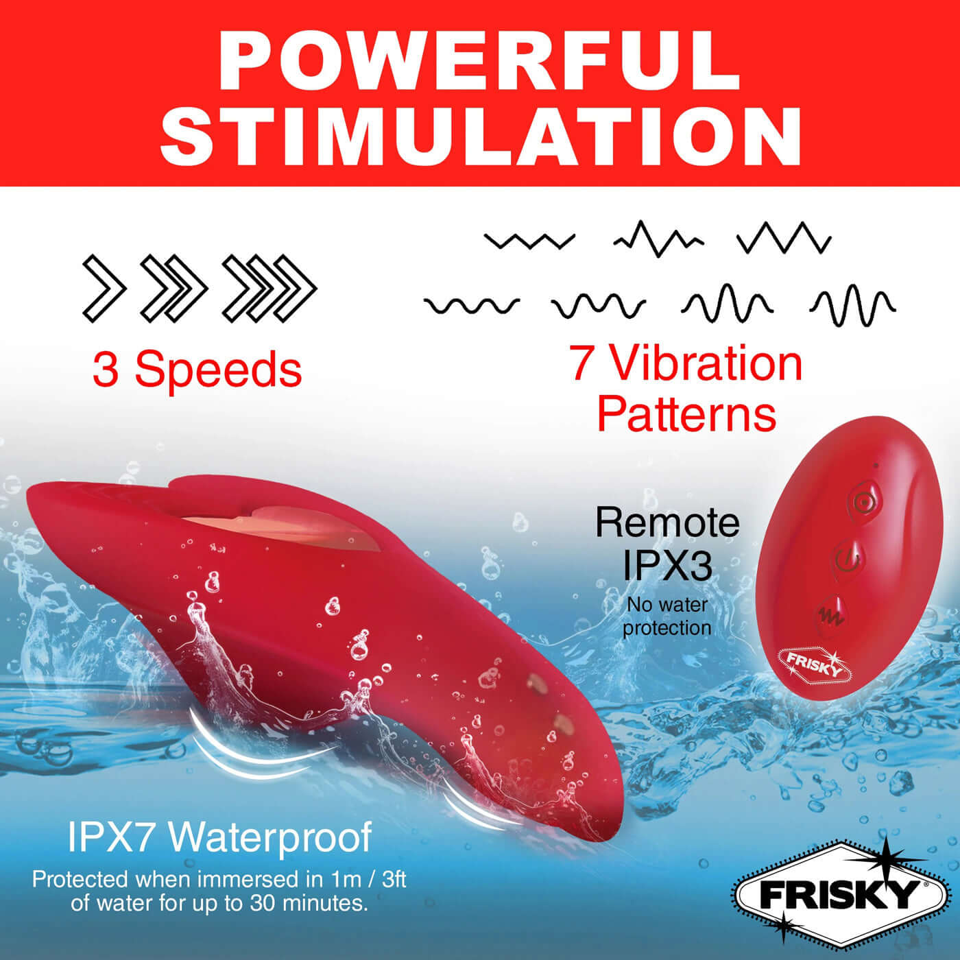 Love Connection Silicone Panty Vibe with Remote Control - 3 Speeds, 7 Vibration Patterns, IPX7 Waterproof, IPX3 Remote by FRISKY.