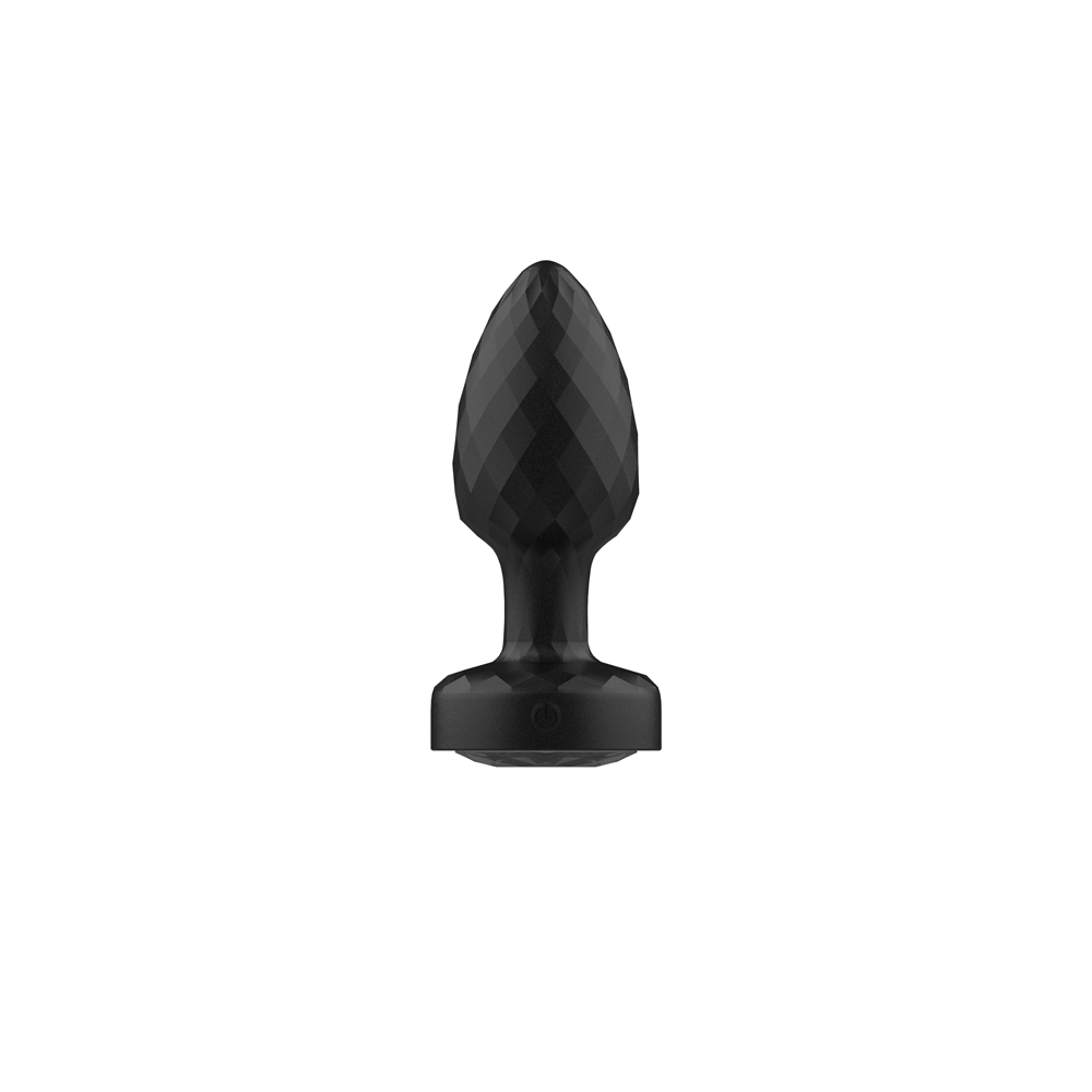 Twila Twirling Light Up Vibrating Plug With Heart Remote in sleek black design with textured surface.