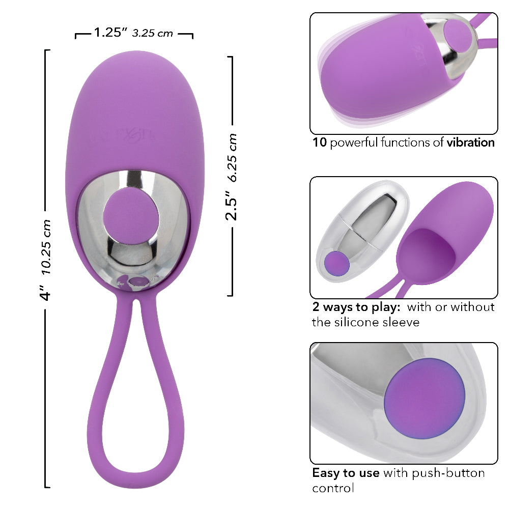 Turbo Buzz Bullet With Removable Silicone Sleeve - Purple-3