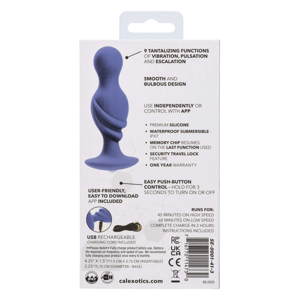 Calexotics Connect Advanced Probe Purple package with features and usage instructions visible.