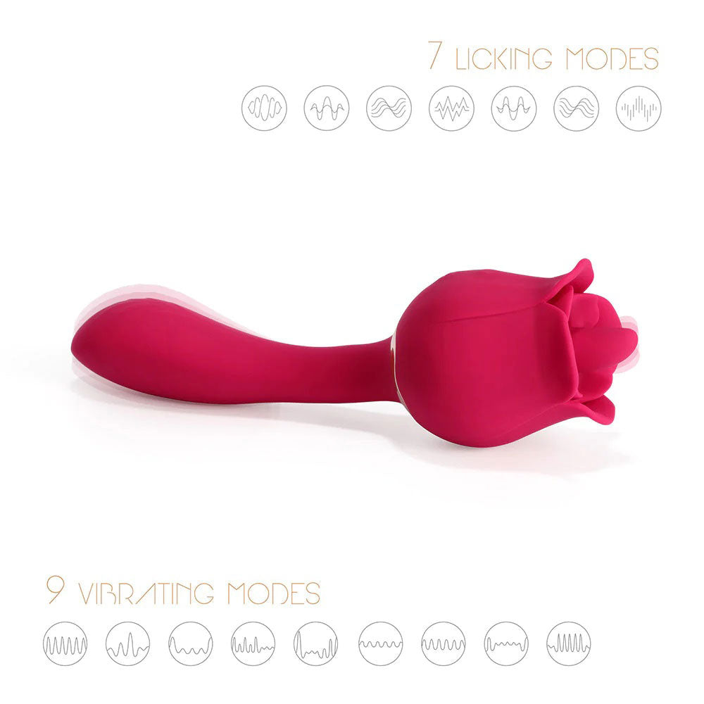 Rhea - the Rose Clit Licking Tongue Vibrator and G Spot Massager - Pink-3