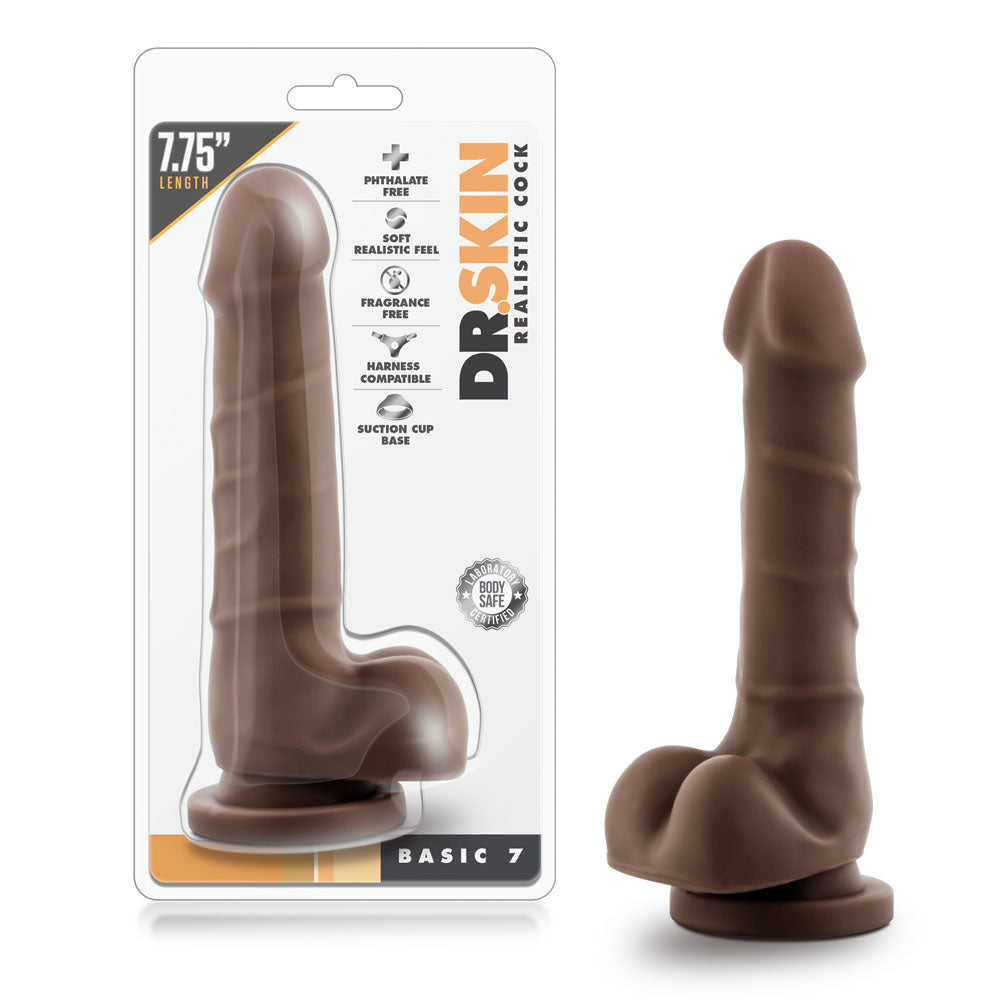 Dr. Skin - Realistic Cock - Basic 7 - Chocolate-3