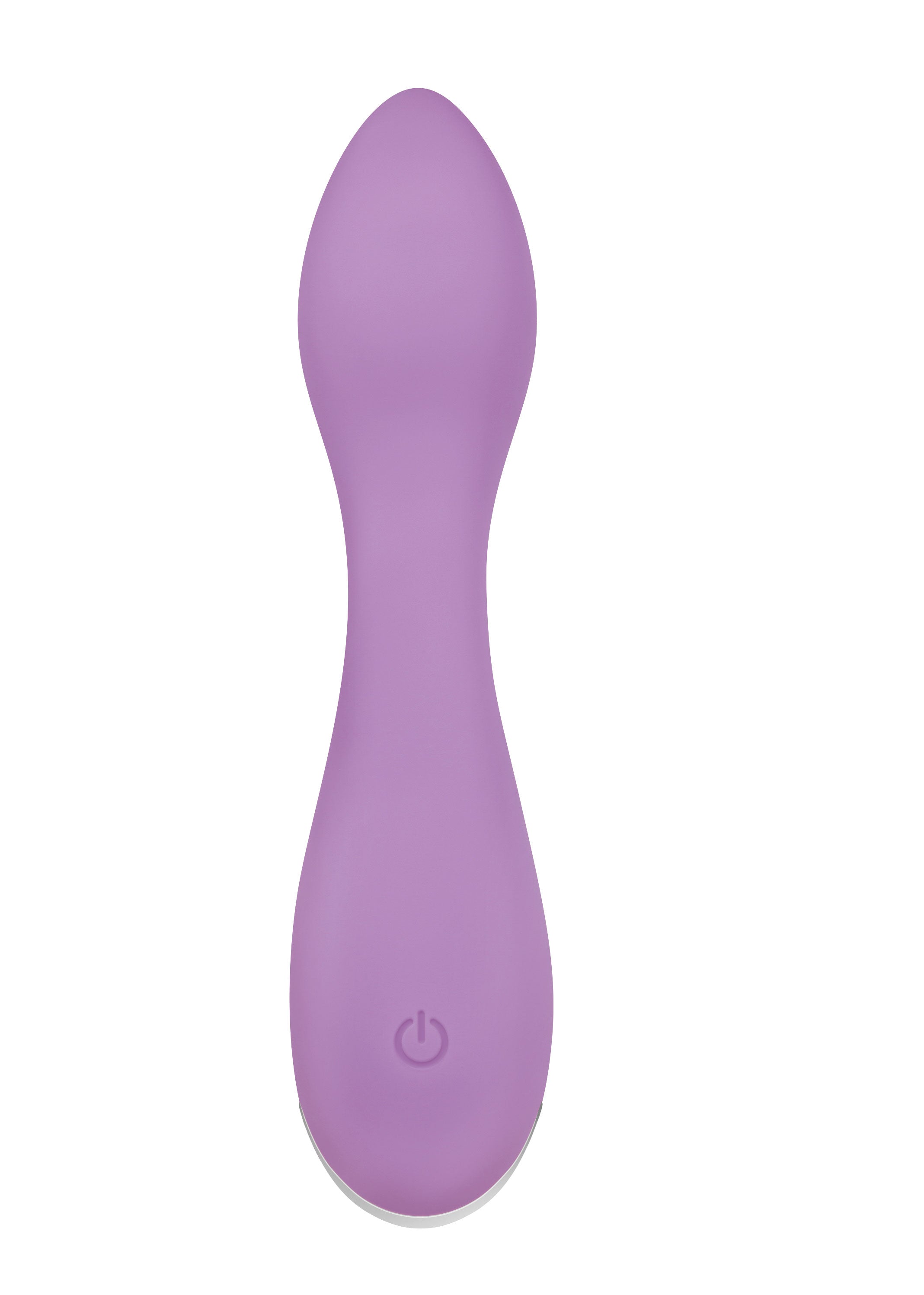 Lilac G Rechargeable Silicone Vibrator Purple shown from above with ergonomic design for G-spot stimulation.