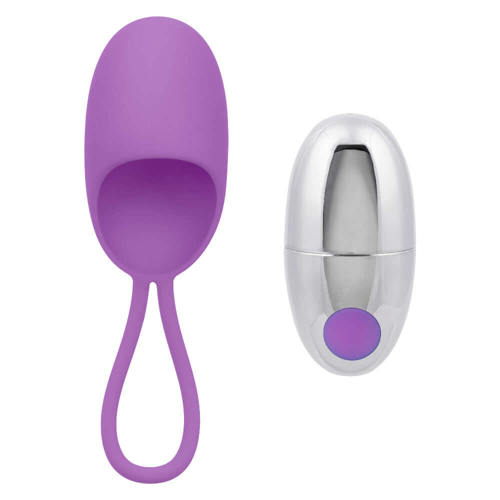 Turbo Buzz Bullet with removable silicone sleeve in purple color shown with stainless-steel bullet vibrator