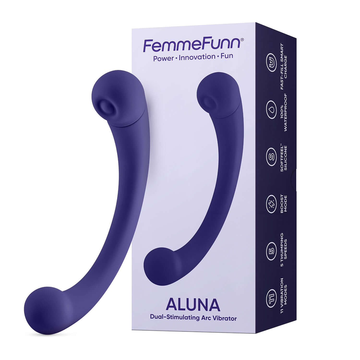 Aluna Dual Stimulating Arc Vibrator - Dark Purple-0