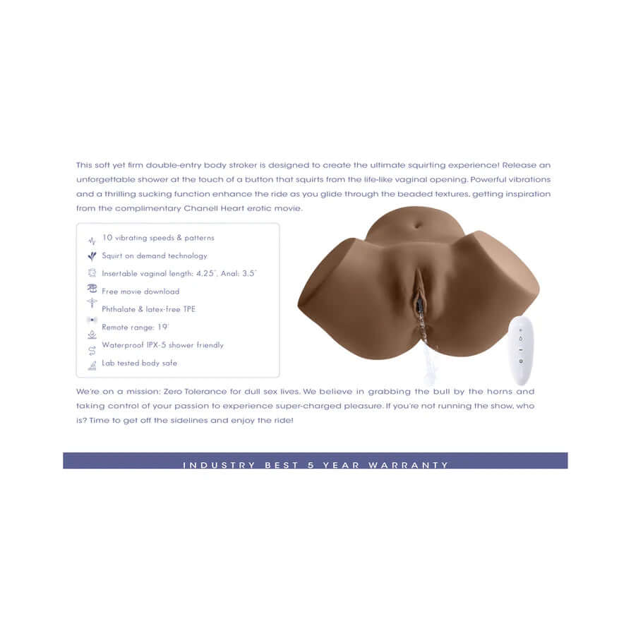 Squirt for Me Chanell Heart Movie & Realistic Squirting Stroker Dark with features and specifications.