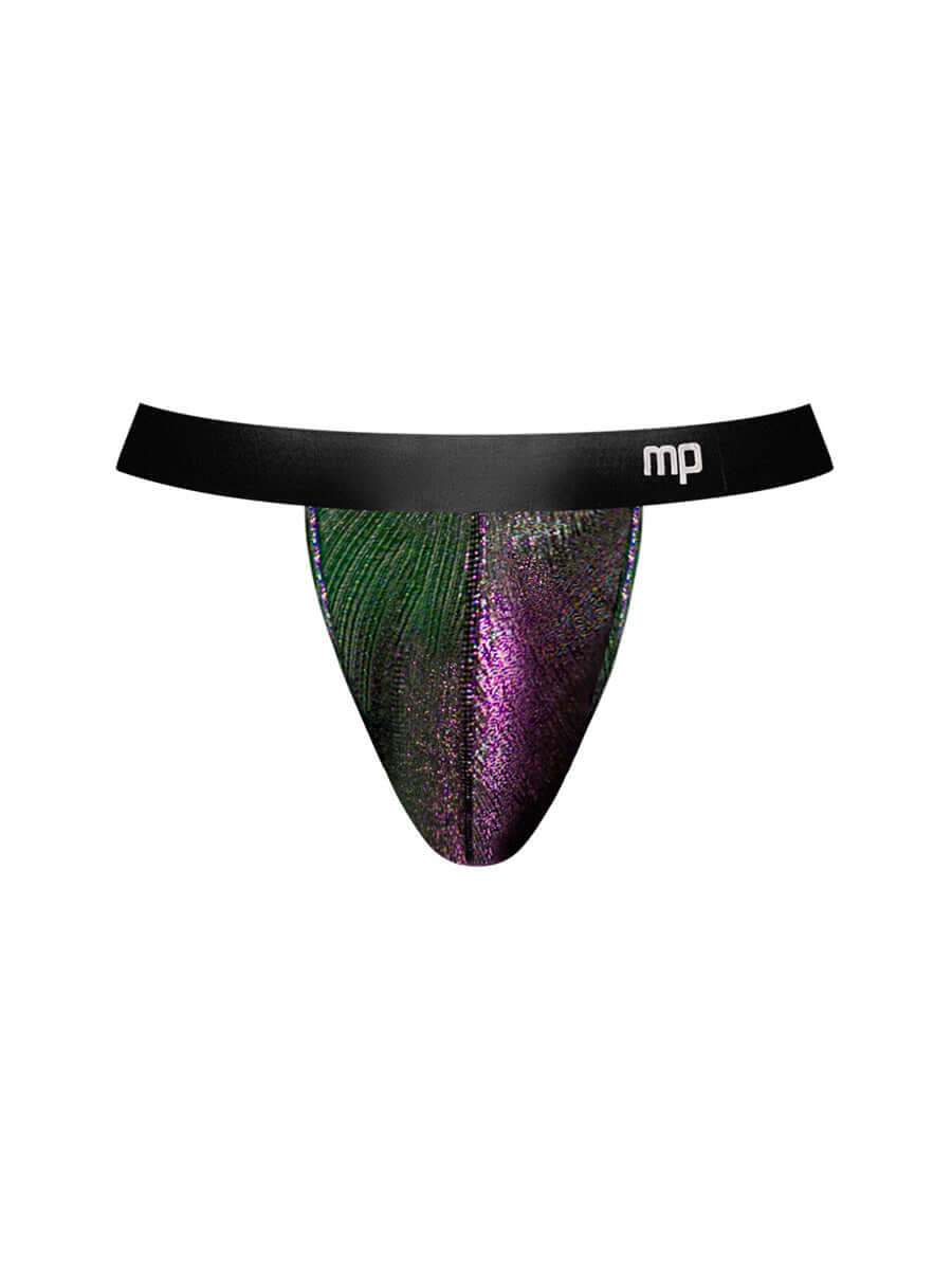 Hocus Pocus Uplift Jock Small/Medium Purple with satin waistband and multi-chrome fabric for max support and comfort
