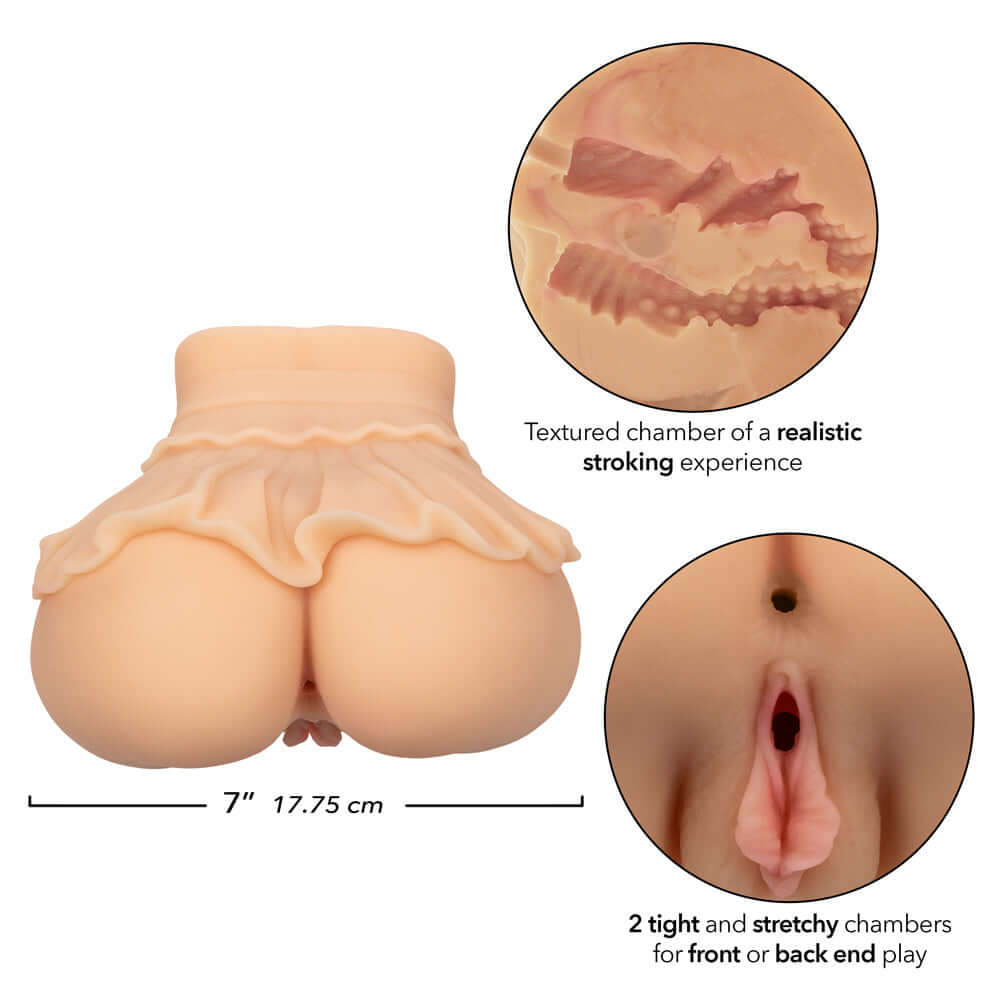 Cheap Thrills The Peep Show Girl heavyweight stroker with ultra life-like Pure Skin material, dual entry, and realistic textured chambers