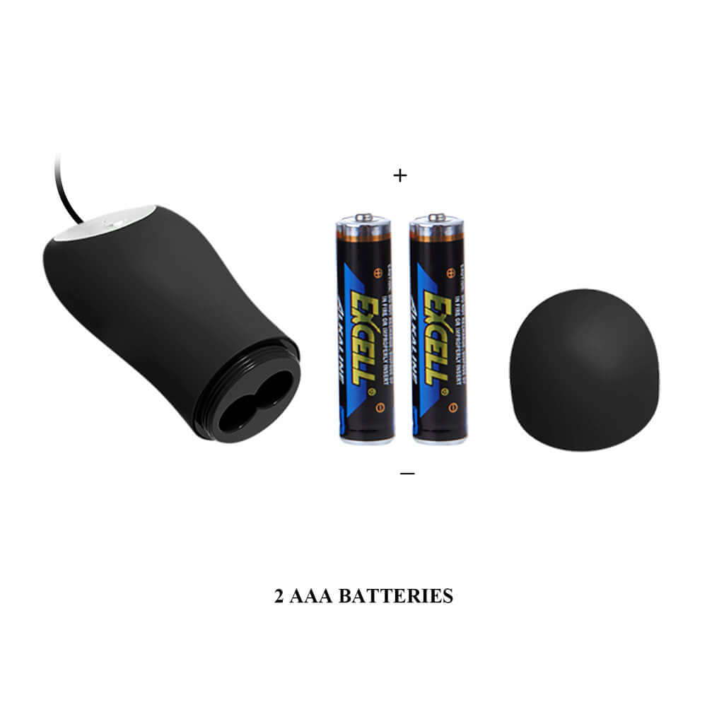 Pretty Love Special Anal Stimulator Black with two AAA batteries for enhanced pleasure and stimulation.