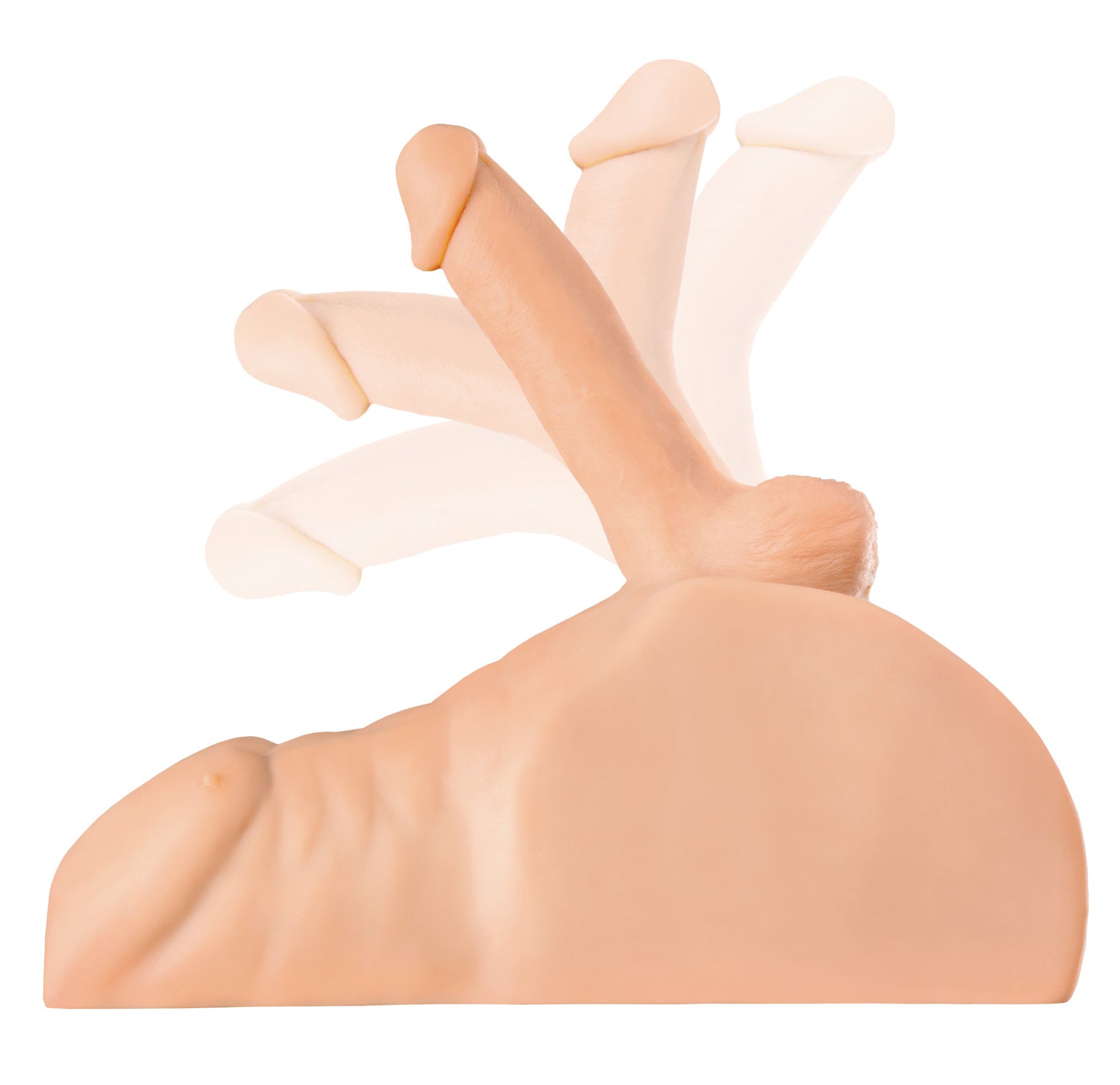 Pdx Extreme Plus Perfect Ride Masturbator Light showcasing its innovative structure and versatile design for customizable angles.