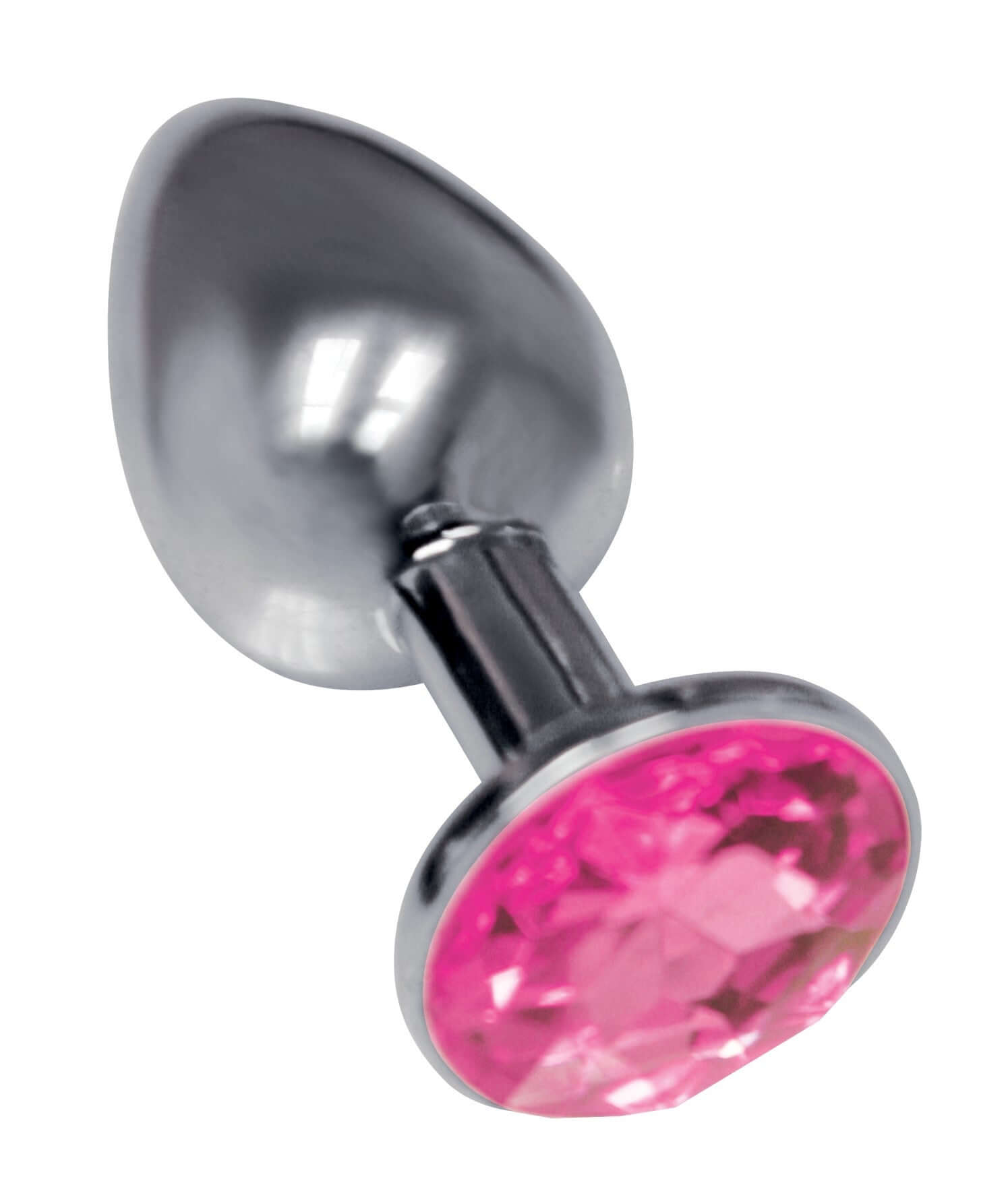 The 9's the Silver Starter Bejeweled Stainless Steel Plug - Pink-0