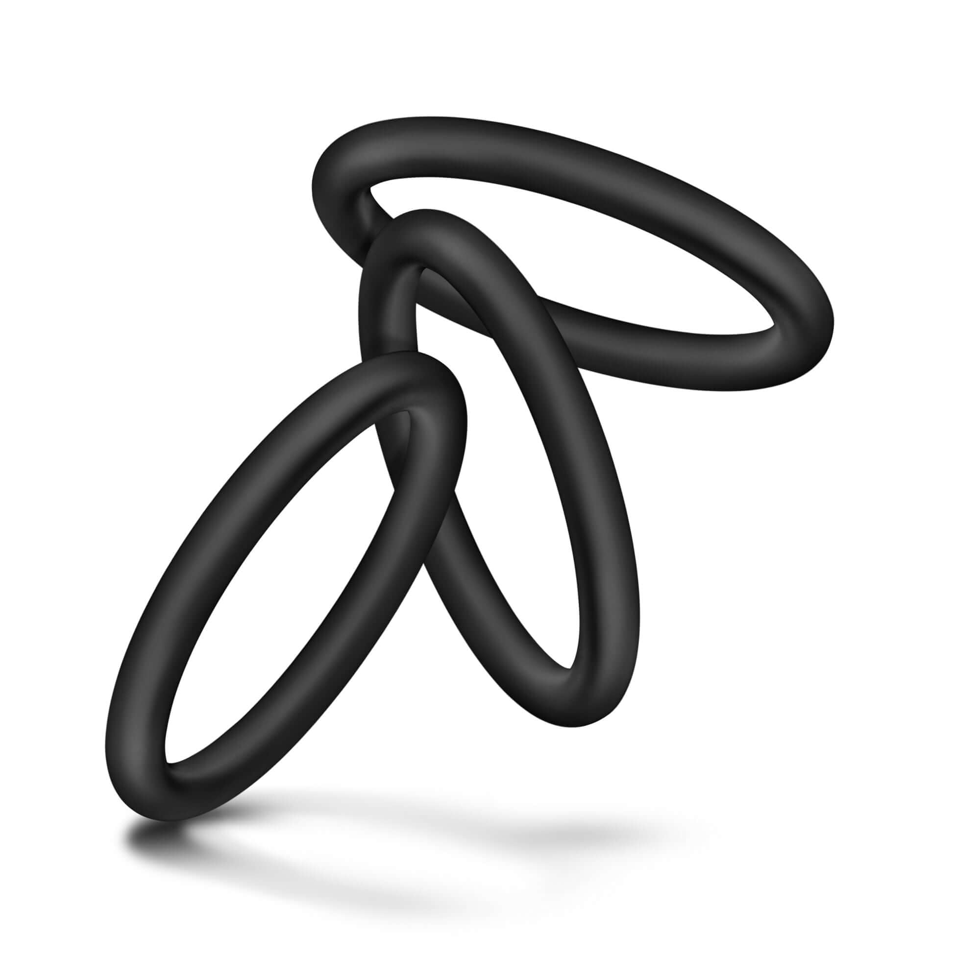 Performance - Vs3 Pure Premium Silicone Cockrings - Large - Black-3