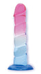 Shades, 7.5&quot; Swirl Jelly Tpr Gradient Dong - Pink and Blue-1
