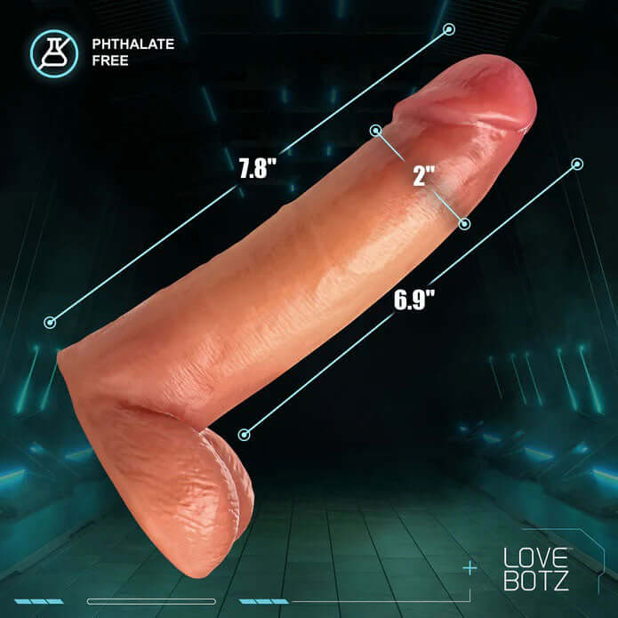 8" Cock Lock Dildo With Balls - Light-3