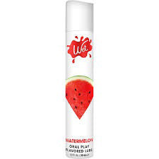 Wet Flavored Juicy Watermelon Lubricant 1 Oz bottle with a watermelon design for a refreshing intimate experience.